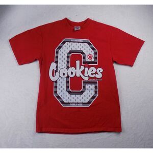 Cookies SF International World‎ Wide Red T-Shirt Mens Large Heavyweight